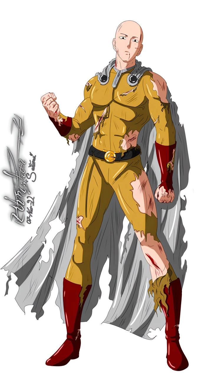 Saitama height chiều cao chính thức của anh hùng hói là 175cm