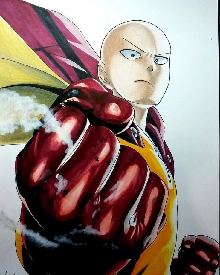 Saitama draw hình ảnh siêu anh hùng mạnh nhất qua từng nét bút