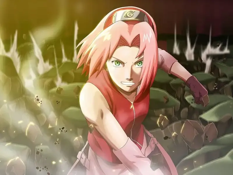 Sakura Haruno gif hình ảnh động thể hiện sức mạnh và cá tính của cô