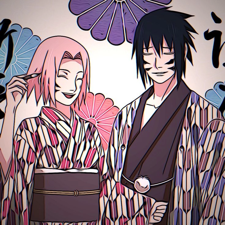 Haruno Sakura and Uchiha Sasuke hai ninja tài năng của làng Lá