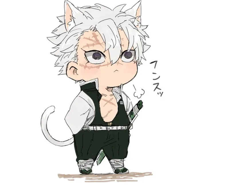 Sanemi chibi cute vẻ đáng yêu hiếm thấy của Phong Trụ