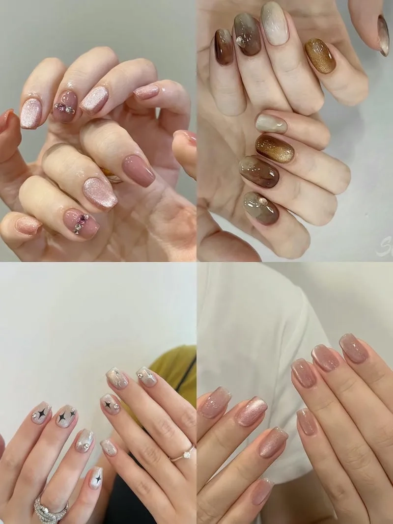 Sơn mắt mèo đầu móng tạo điểm nhấn sang trọng cho bộ nail