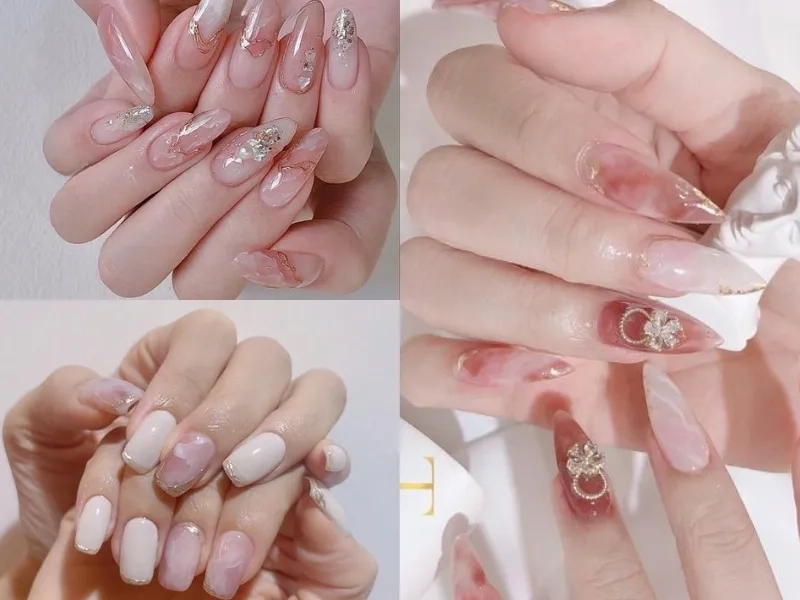 Móng tay hồng nude mang lại cảm giác tự nhiên và thanh lịch