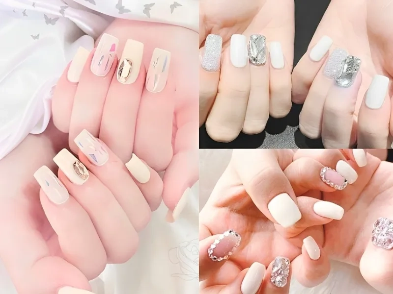 Nail móng tay màu trắng phù hợp với mọi phong cách từ nhẹ nhàng đến cá tính