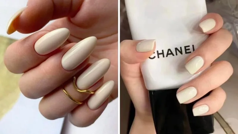 Nail màu trắng đục giúp đôi tay thêm phần sang trọng và thanh lịch