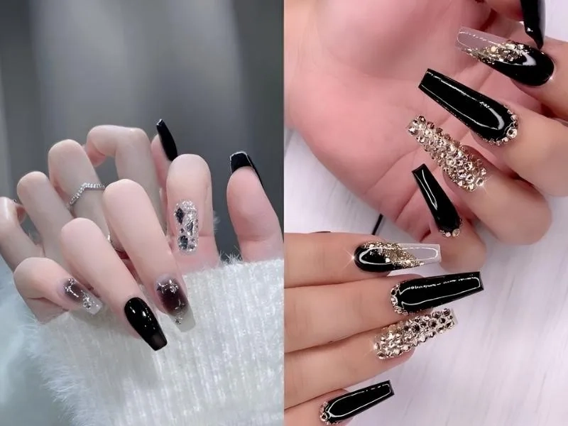 Sơn móng tay đẹp màu đen giúp đôi tay thêm phần cá tính
