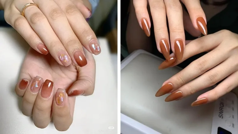 Móng tay cam đất là lựa chọn lý tưởng cho nàng yêu thích sự tinh tế