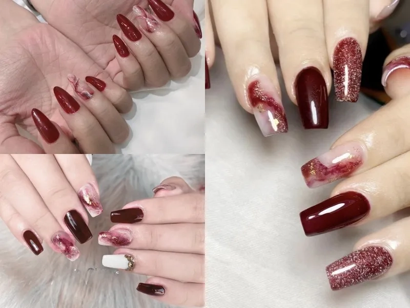 Móng màu đỏ mận giúp bàn tay trở nên nổi bật hơn
