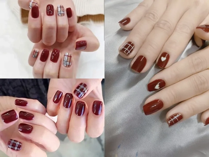 Sơn móng tay màu đỏ rượu vang giúp nàng thêm phần quý phái