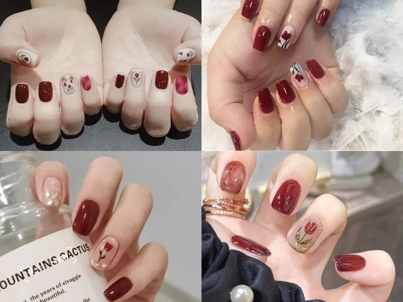 Móng tay đỏ rượu mang đến sự bí ẩn và quyến rũ