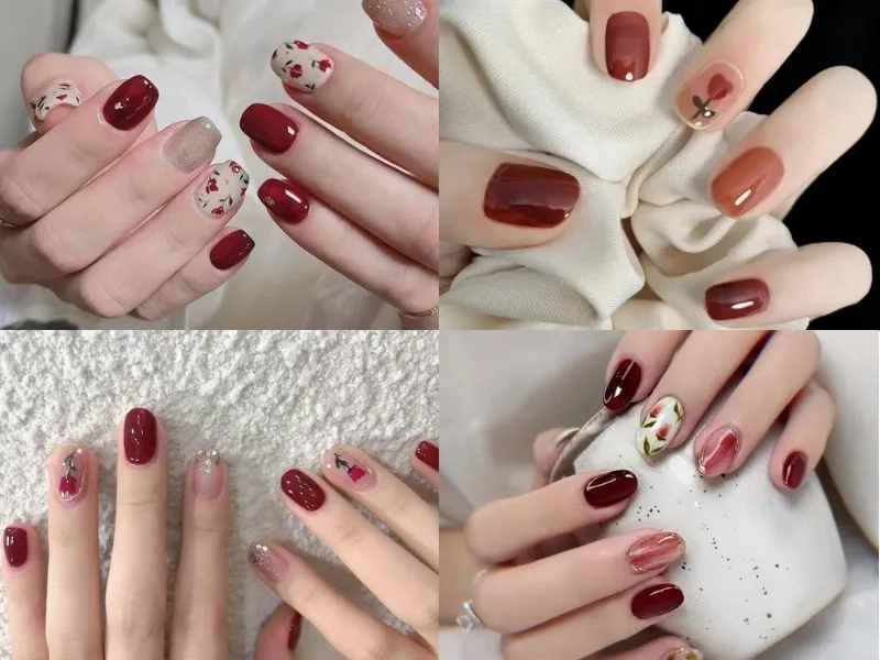 Sơn móng tay màu đỏ rượu giúp đôi tay trở nên thanh lịch hơn