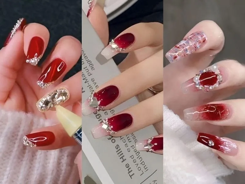 Các kiểu sơn móng tay màu đỏ phù hợp với nhiều phong cách khác nhau
