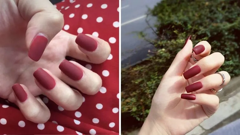 Nail đỏ lì mang lại phong cách cá tính và đầy cuốn hút