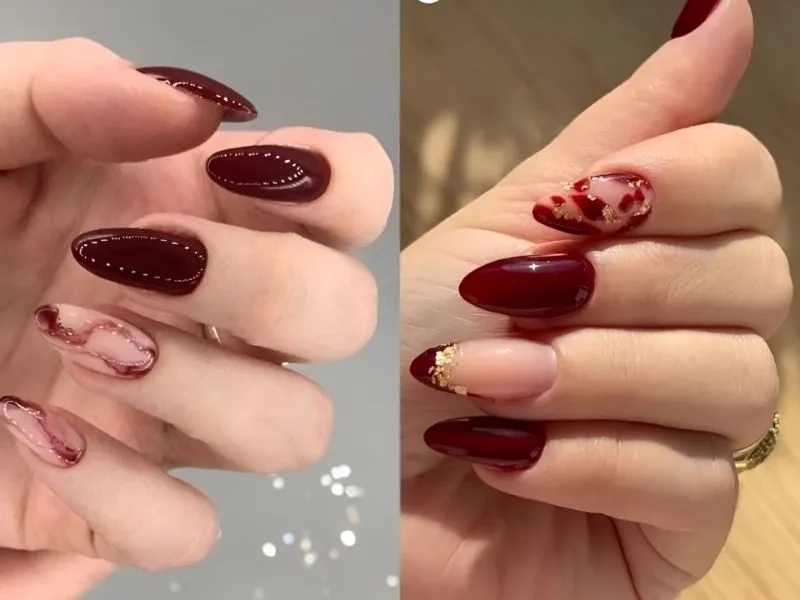 Màu sơn móng đỏ đô mang lại vẻ đẹp cổ điển và quý phái