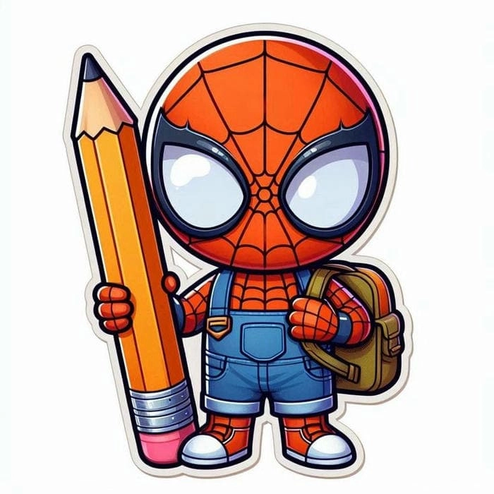 Bộ tranh tô màu spider man chibi cho bé