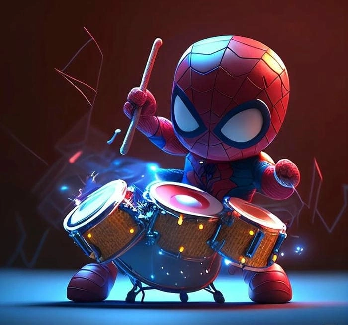 Thế giới spider man cartoon chibi ngộ nghĩnh