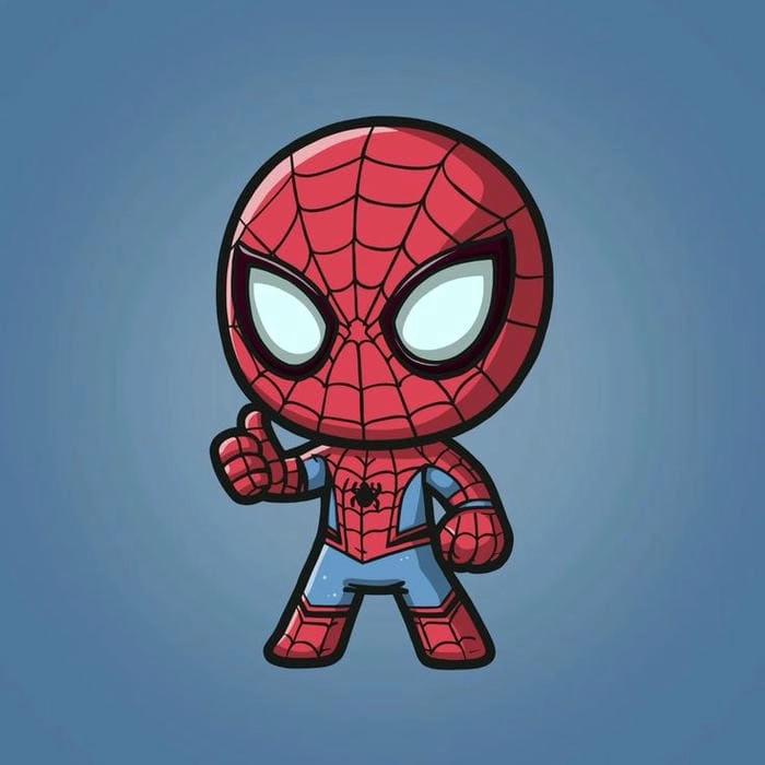 Tham khảo hình vẽ spider man chibi cực đẹp
