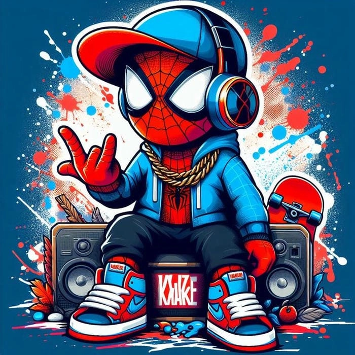 Bộ spider man chibi sticker dễ thương