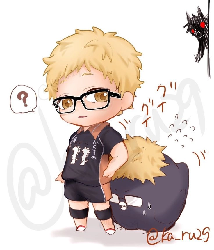 Chibi Tsukishima gương mặt cau có nhưng lại làm fan thích mê