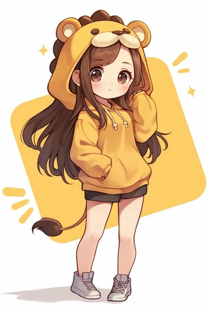 Bộ ảnh cung sư tử chibi cực dễ thương dành cho mạng xã hội