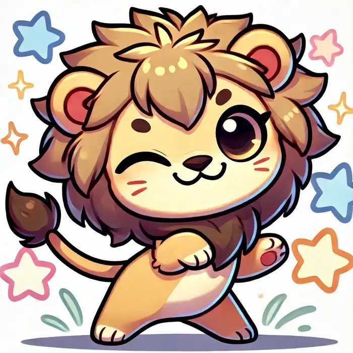 Xem ngay hình con sư tử chibi dễ thương không thể chối từ