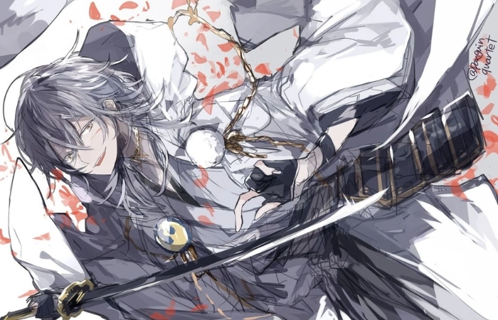 Anime nam ngầu cầm kiếm mang phong cách kiếm sĩ lạnh lùng