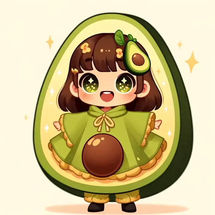 Đổi hình ngay với hình nền quả bơ chibi dễ thương