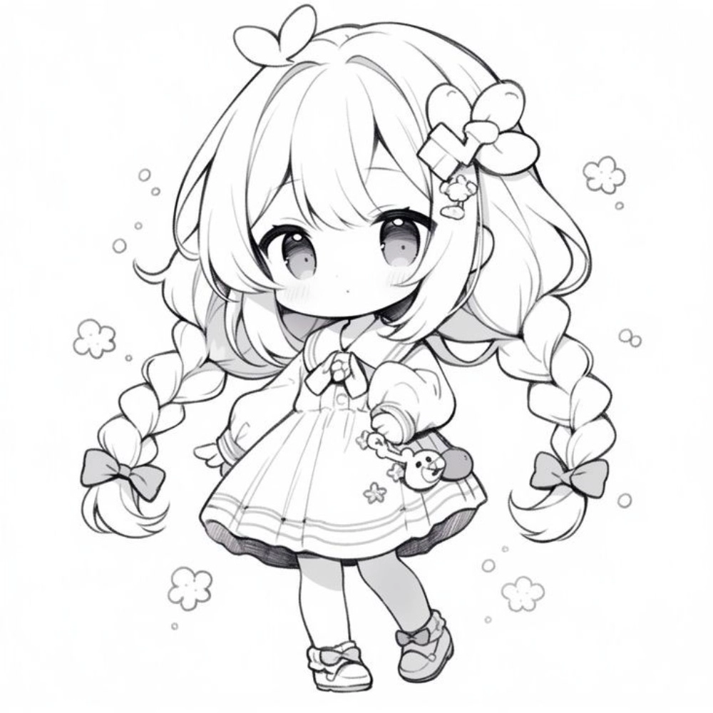 Tham khảo chibi dễ vẽ trong ảnh anime nữ chibi cute dễ vẽ