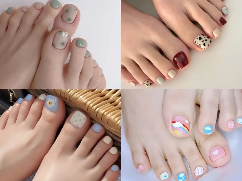Mẫu vẽ móng chân đẹp đơn giản phù hợp với mọi phong cách