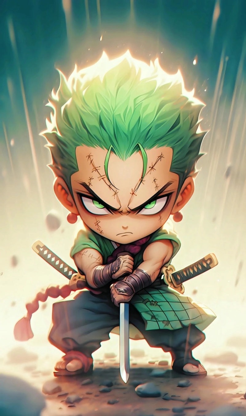 Chibi Zoro phiên bản dễ thương nhưng vẫn giữ nét khí chất mạnh mẽ