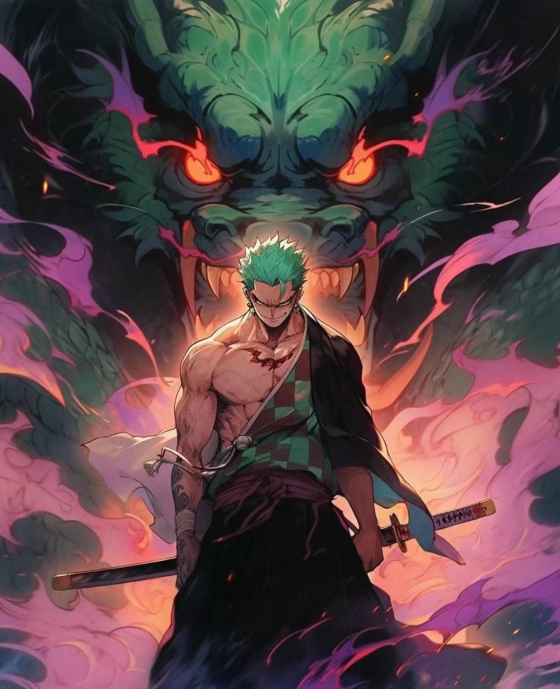 Vẽ Zoro ngầu khí chất bá đạo trong từng nét vẽ nghệ thuật
