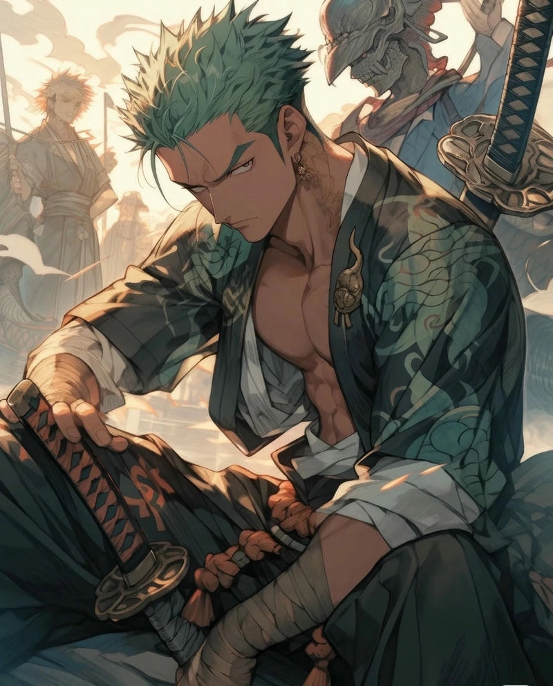Zoro drawing phiên bản phác họa với thần thái mạnh mẽ