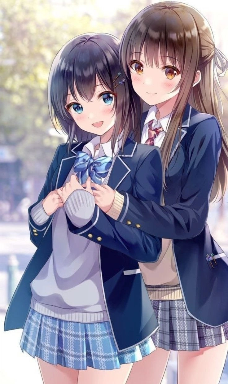 Ảnh anime bạn thân nữ siêu dễ thương dành cho fan anime