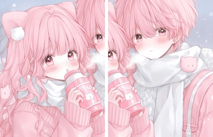 hình cặp đôi cute anime hợp làm ảnh nền tình cảm