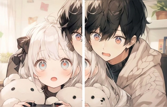 hình chibi cute cặp đậm chất anime dễ thương