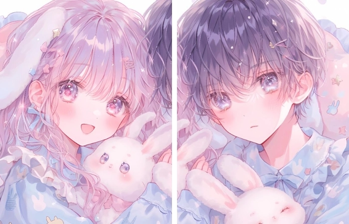 hình nền cặp anime cực chill cho avatar