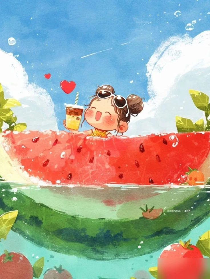 Gợi cảm hứng ngọt ngào qua hình trái dưa hấu cute
