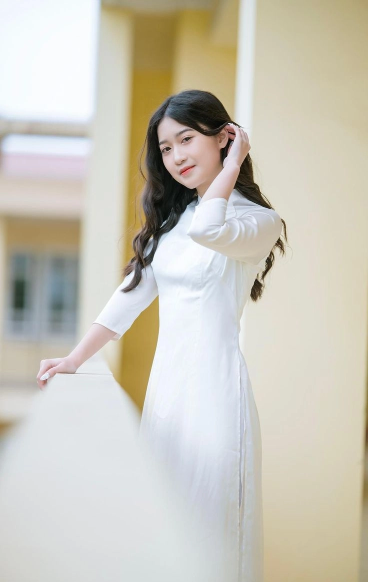 áo dài trắng nữ sinh sắc trắng tinh khôi avatar nữ áo dài