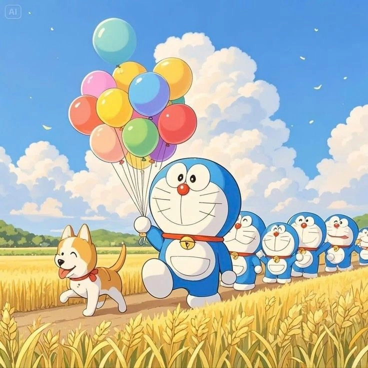 Cảnh hoạt hình doraemon đẹp mê