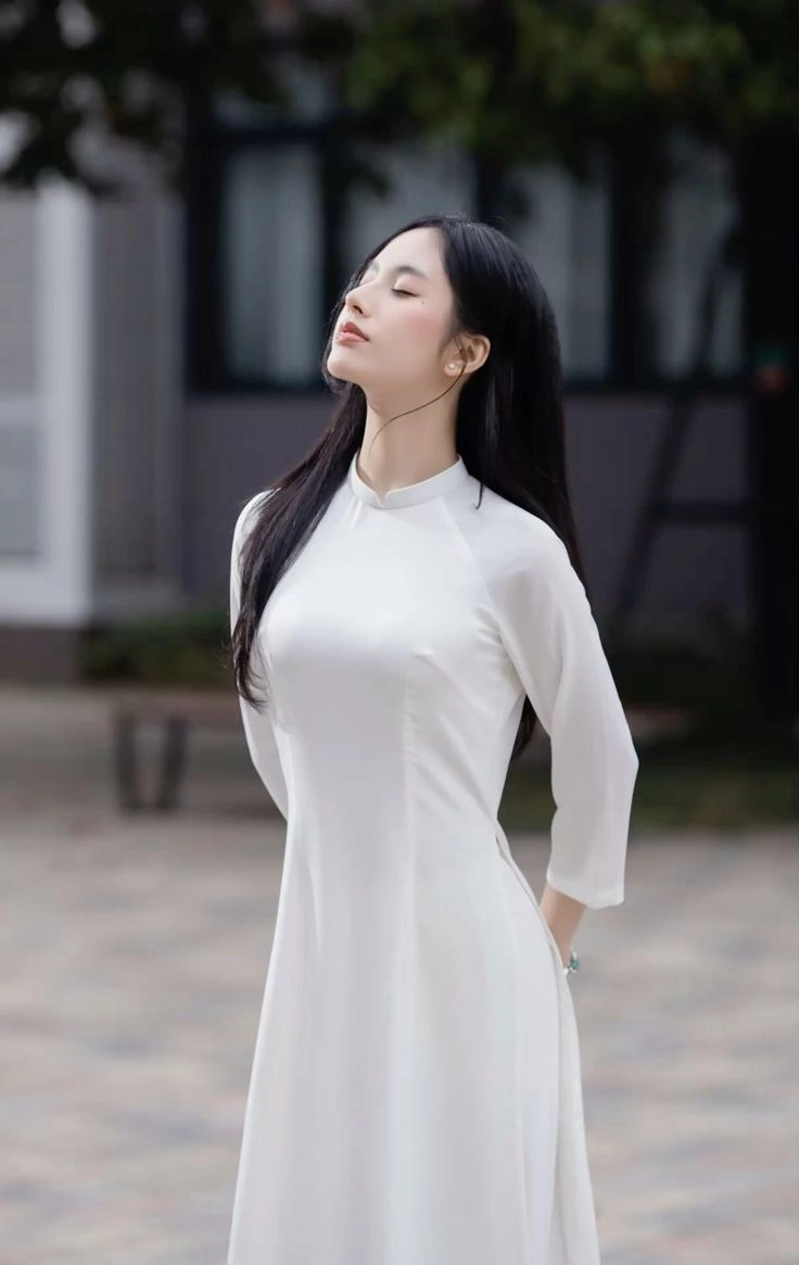 hình ảnh áo dài trắng nữ sinh tinh khiết và nhẹ nhàng avatar nữ áo dài