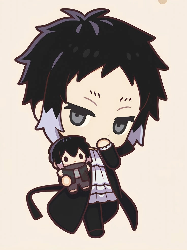 Akutagawa chibi mang vẻ lạnh lùng nhưng vẫn rất đáng yêu