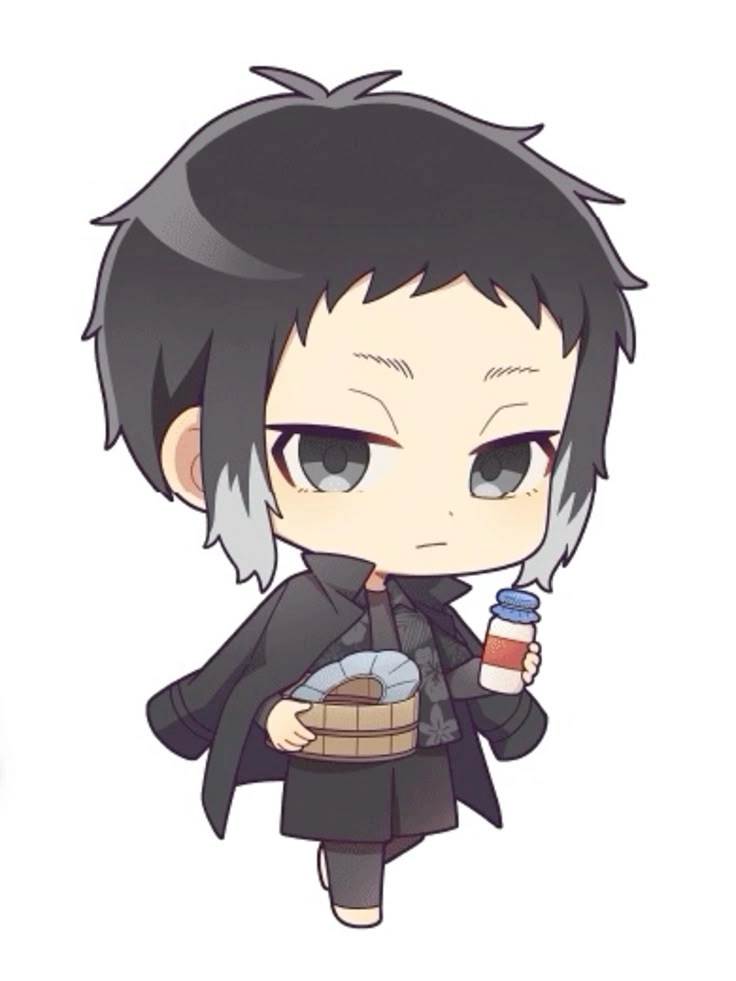 Bungou Stray Dogs Akutagawa chibi cực ngầu với áo choàng đen