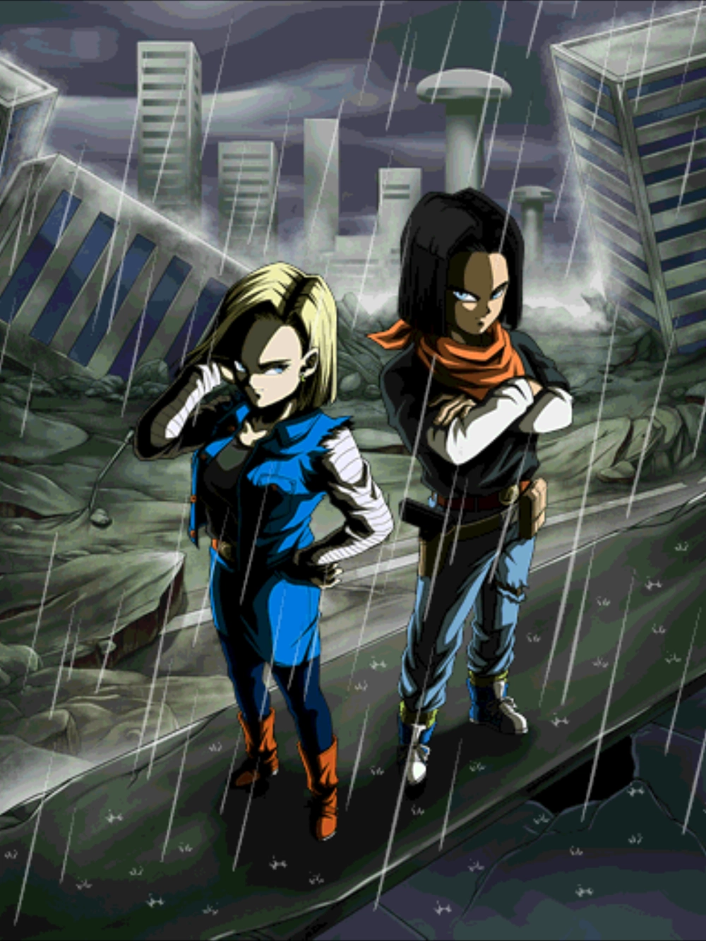 Android 17 vs Android 18 cuộc đối đầu giữa hai người máy mạnh mẽ