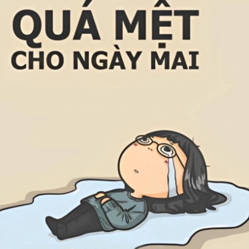 Mệt mỏi meme mang đến những hình ảnh nhẹ nhàng, dễ hiểu về sự kiệt sức