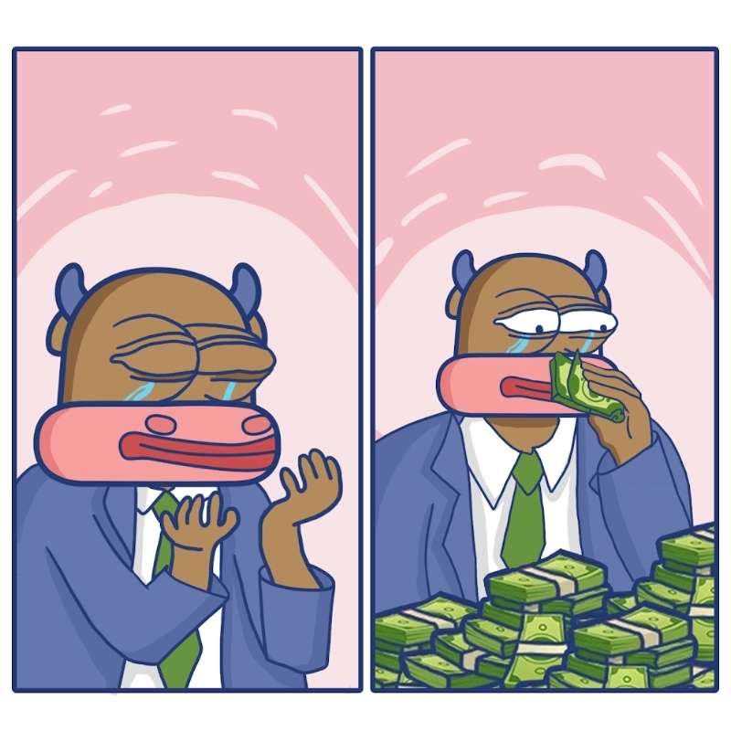 Lấy tiền lau nước mắt meme với những tình huống hài hước siêu độc đáo