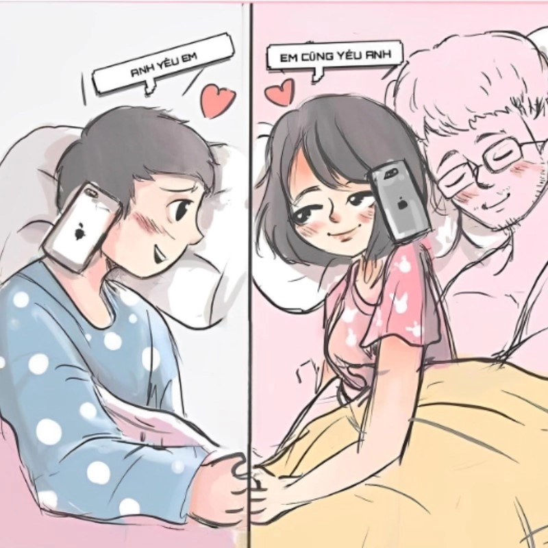 Meme yêu xa dành cho những trái tim luôn hướng về nhau