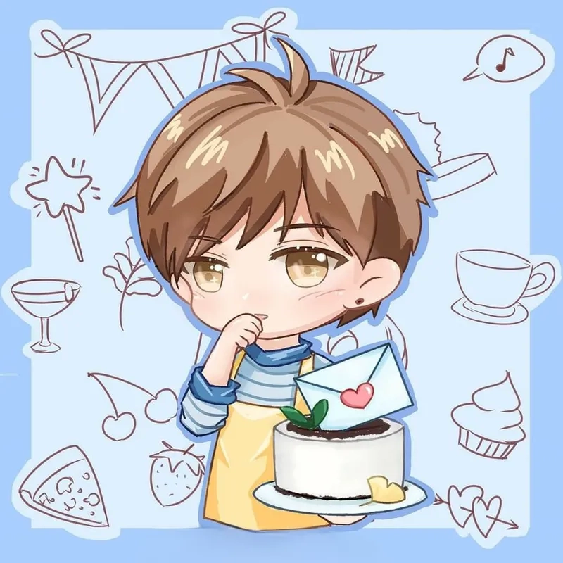 Lạc lối trong ảnh anime nam cute chibi siêu đáng yêu