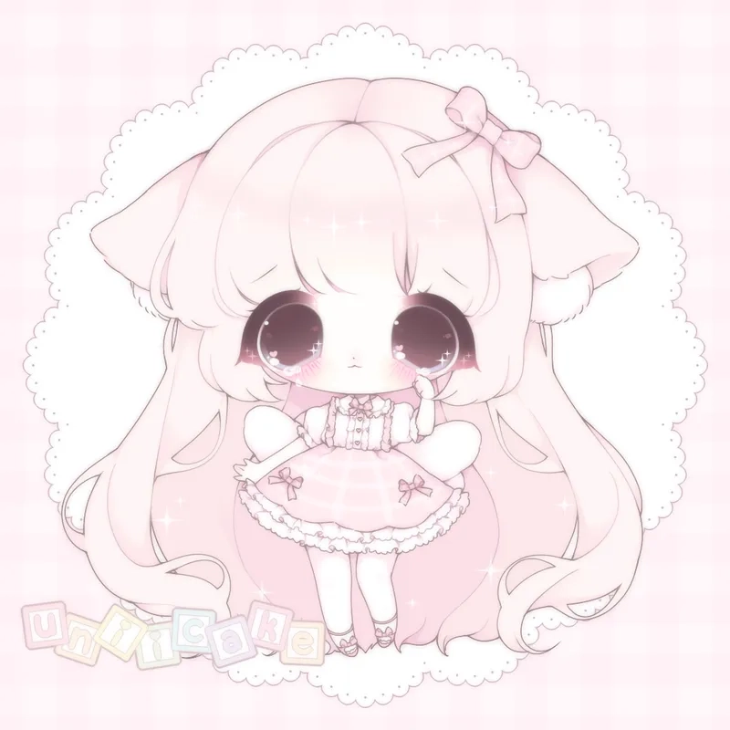 Dễ thương từng milimet với hình chibi cô gái dễ thương