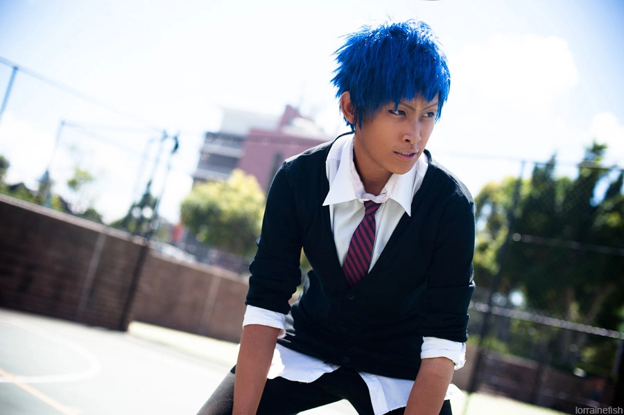 Cosplay Aomine Daiki không thể thiếu mái tóc xanh trứ danh