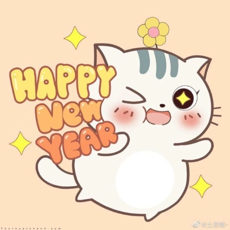 Cài avatar mèo tết meme đón năm mới